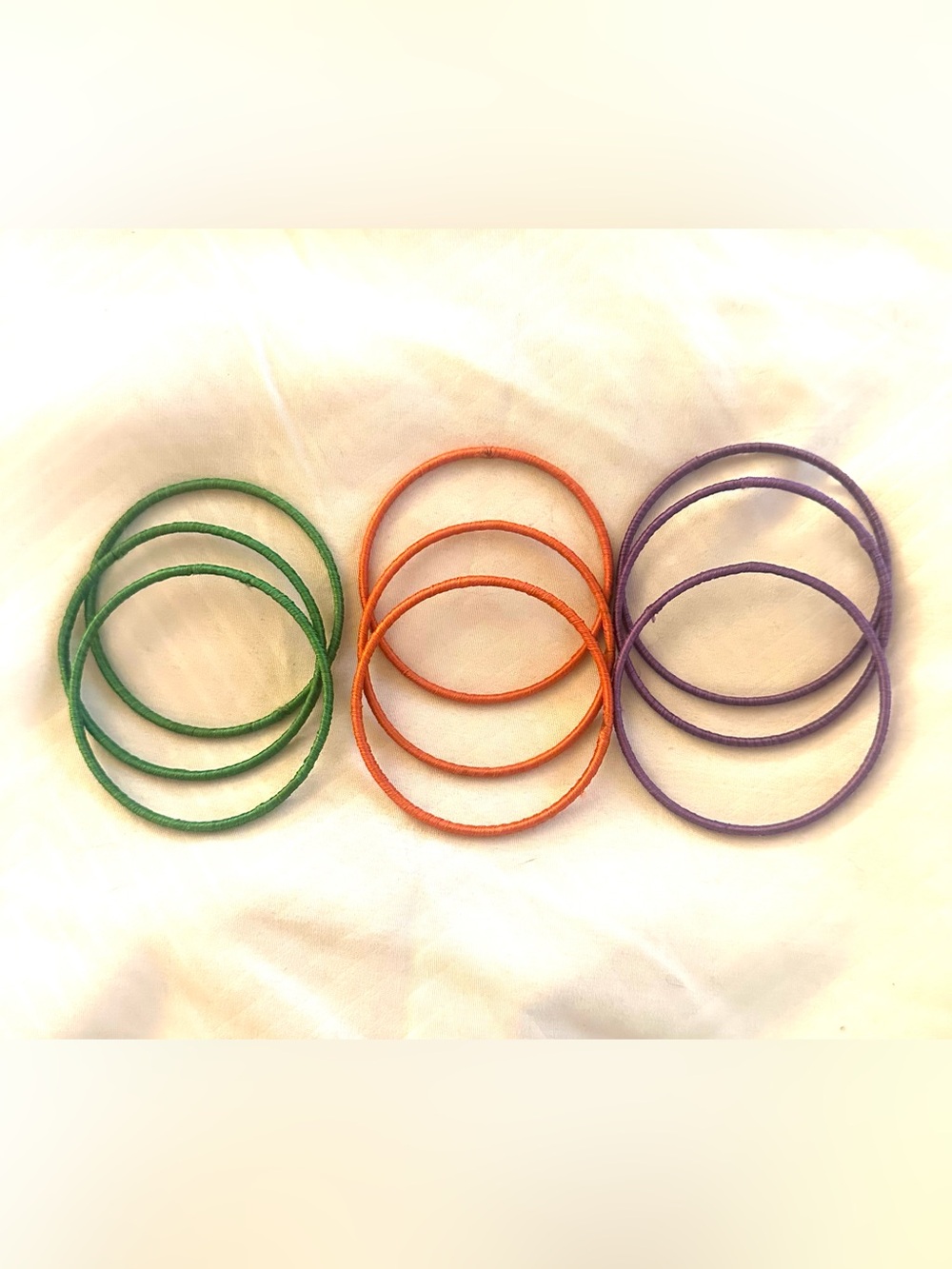9 Cloth-covered Bangle Bracelets